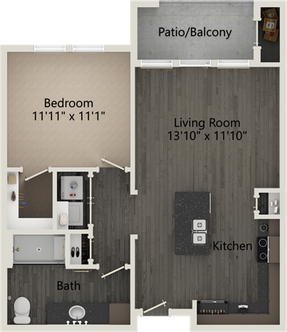 A Long Prairie unit with 1 Bedrooms and 1 Bathrooms with area of 702 sq. ft